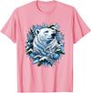Arctic Polar Bear Winter Snowflakes Christmas Polar Bear Wreath Ice Crystals T-Shirt - Pink