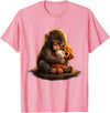 CONLEE Cute Baby Monkey Punch Viral Zoo Japan Design T-Shirt - Pink