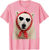 Funny Polar Bear with Sunglasses Cute Polar Bear Lover Heart Sunglasses T-Shirt - Pink