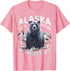 Alaska is Calling and I Must Go, Alaskan Bear and Nature T-Shirt - Pink