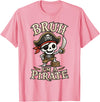 Bruh I'm A Pirate Collection Bruh I'm A Pirate Skeleton Captain Halloween Humor T-Shirt - Pink