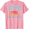 Funny Camping Lovers Gift Tee Hey Look A Menu Funny Bear Camping Retro Vintage Camper Car T-Shirt - Pink
