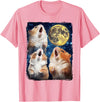 Hamsters Howling At Moon T-Shirt - Pink