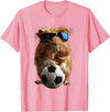 Animal Soccer Design Guinea Pig Soccer T-Shirt - Pink