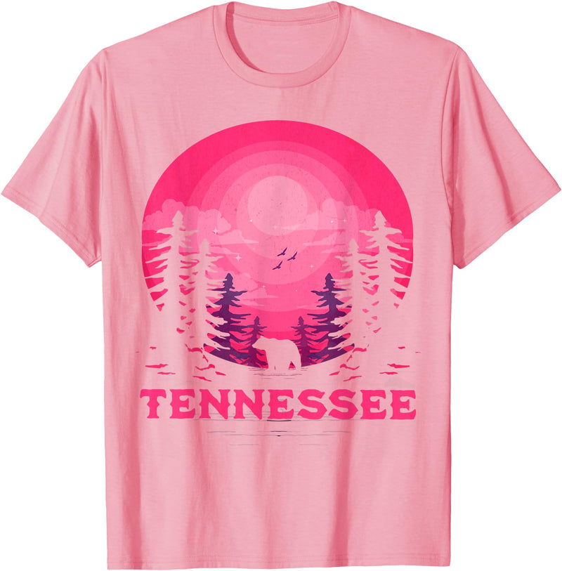 Smoky Mountains Tennessee Hike Outdoor Tennessee Bear Nature Outdoors T-Shirt - Pink