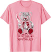 Horror Teddy Bear Horror Movie Scary Creepy Terrifying Teddy Spooky Plush Horror Teddy Bear Scary T-Shirt - Pink