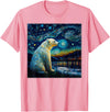 Freestyle Surrealism Starry Night Polar Bear T-Shirt - Pink