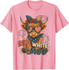 Red White and Moo Highland Cow 4th July 250 Years Patriotic T-Shirt - Pink