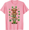 Highland Cow St Paddys Shamrock Men Women Kids Cute Highland Cow Lucky Shamrock St Patrick's Day Party T-Shirt - Pink