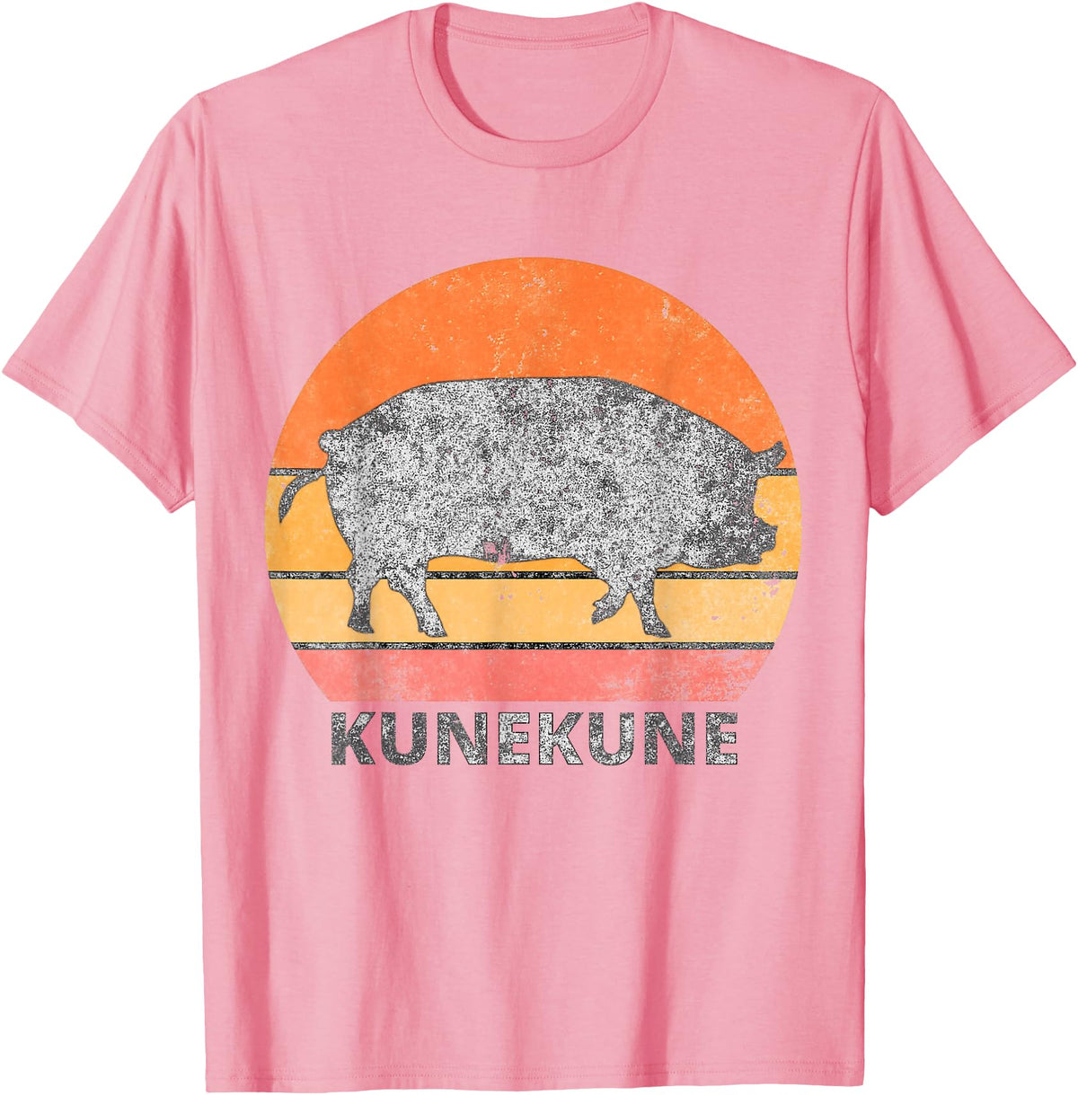 Pig Lover ApparelGIFTCo. Vintage Just A Girl Who Loves Kunekune Pig T-Shirt - Pink