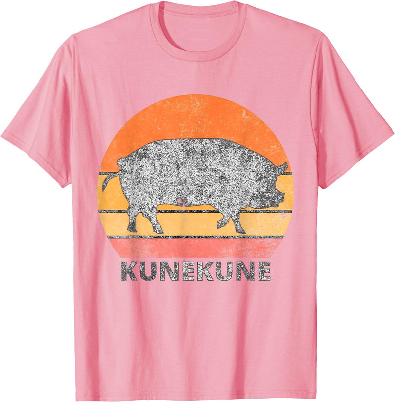 Pig Lover ApparelGIFTCo. Vintage Just A Girl Who Loves Kunekune Pig T-Shirt - Pink