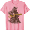 BEAR TEE Bear plays guitar for men and women T-Shirt - Pink