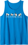 Best Panda Humor Fashion Cute Kawaii Bear Panda Family Funny This Is How I Roll Tank Top - Sapphire Blue