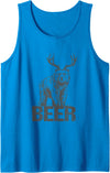 Bear Beer Deer Antlers Bear And Deer Combination Bear With Antlers Beer Tank Top - Sapphire Blue