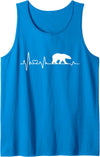 Polar bear bears gifts ECG pulse rate Polar bear heartbeat bear north pole love polar bears Tank Top - Sapphire Blue