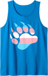 Say Gay Trans Bear Paw - Trans Pride Flag Tank Top - Sapphire Blue
