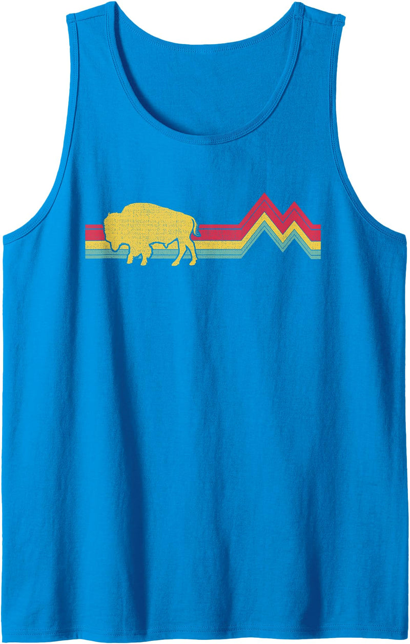 Buffalo Bison Retro Style Vintage Funny Shirt Shop Buffalo Bison Retro Style Vintage Funny 70s 80s Men Women Tank Top -