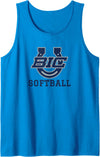 Buffalo Island, Monette, AR 72447 Buffalo Island Central High School Mustangs Softball Tank Top - Sapphire Blue