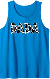 Funny Western Cow Dad Dada Cow Fathers Day Shirts Dada Cow Print Cow Pattern Cow Dad Father's Day Daddy Cow Tank Top -