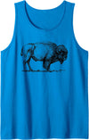 Classic Buffalo Novelty Graphic Tees Unisex Buffalo Shirt American Bison Classic Print Top Tank Top - Sapphire Blue