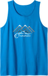 Fishoholic Logo for Fishing Enthusiasts - Snow Mountains Tank Top - Sapphire Blue