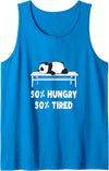 Shitrs & Gifts 50% hungry 50% tired - Cute Panda Bear Animal Tank Top - Sapphire Blue