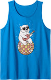 DiscoballAxis1 Funny Polar Bear Disco Dancing Ball Groovy Retro 80s Costume Tank Top - Sapphire Blue