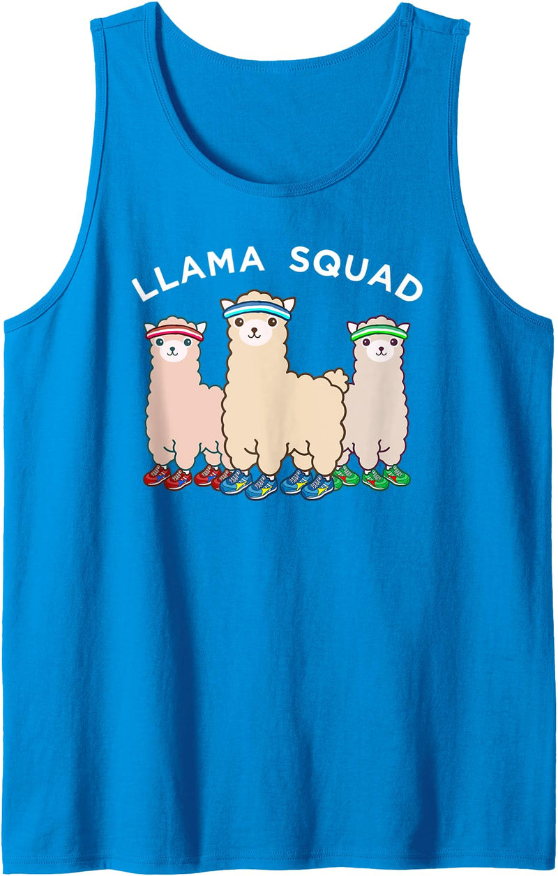 Llama Squad Running Jogger Animal Runner Tank Top - Sapphire Blue