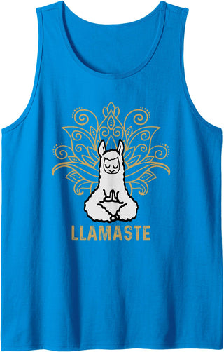 Lama Llamaste Family Summer Sport Yoga Gift Tees Llamaste Yoga Gift For Men Women Kids Lover Llama Yoga Tank Top - Sapphire Blue
