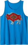 Country Girl Big Ray Designs Arizona Buffalo Aztec Indian Southwestern Pattern Vintage Tank Top - Sapphire Blue