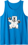 International Polar Bear Day Polar Bear Polar Bear dumbbell weightlifting Gym And Polar Bear Lovers Tank Top - Sapphire Blue