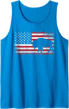 4th of July American Flag USA America- Buffalo Buffalo Bison 4th of July American Flag Vintage Patriotic Tank Top - Sapphire