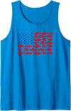 Saltwater Fisherman Fishing Gear & Accessories Saltwater Fish Deep Sea Fishing Gear Products American Flag Tank Top - Sapphire Blue