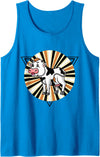 Hiking Lover Design Cute Cow Kids Cow Vintage Tank Top - Sapphire Blue