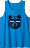 Equal Rights Gay Leather Designs Gay Bear Leather Pride Flag Colors Distressed Tank Top - Sapphire Blue