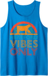 Funny Hereford Gift for Men & Women Cow Vibes Only - Cow Breeder Hereford Cattle Farmer Tank Top - Sapphire Blue