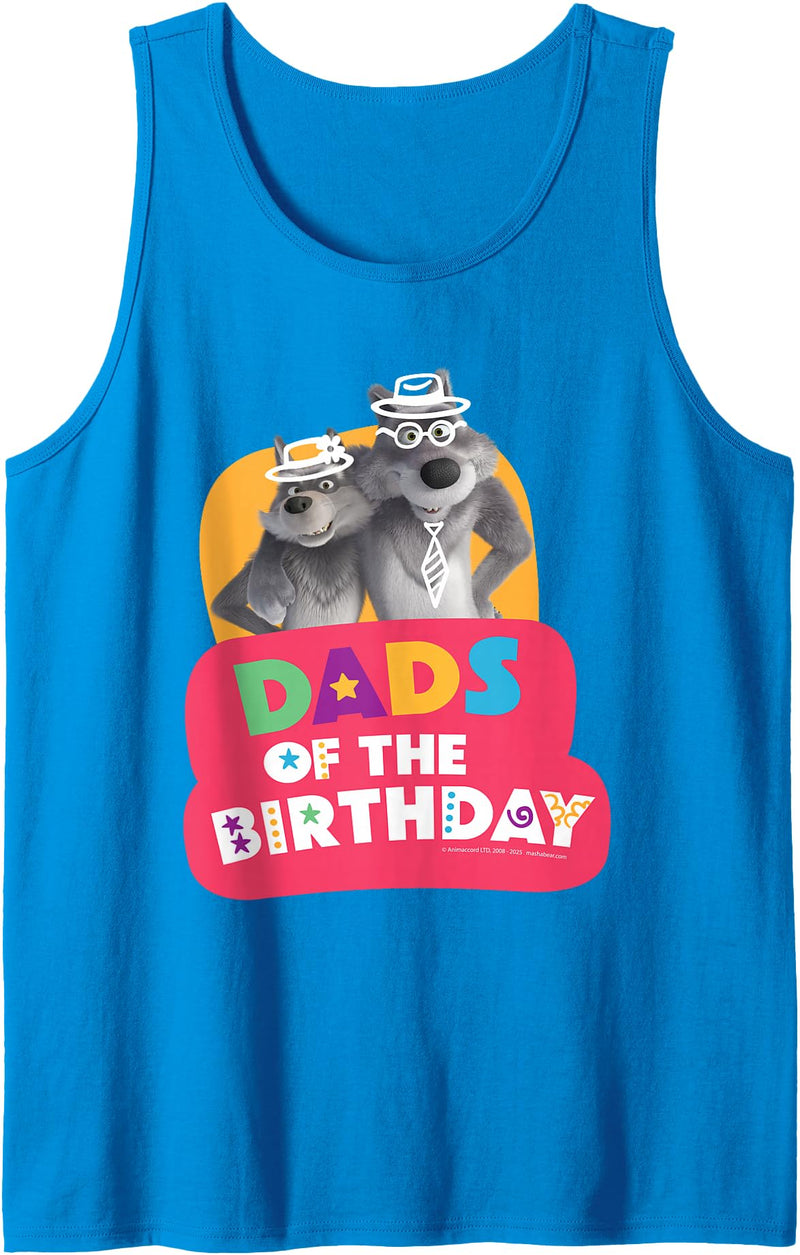 Masha and the Bear Friends. Dads of The Birthday Tank Top - Sapphire Blue