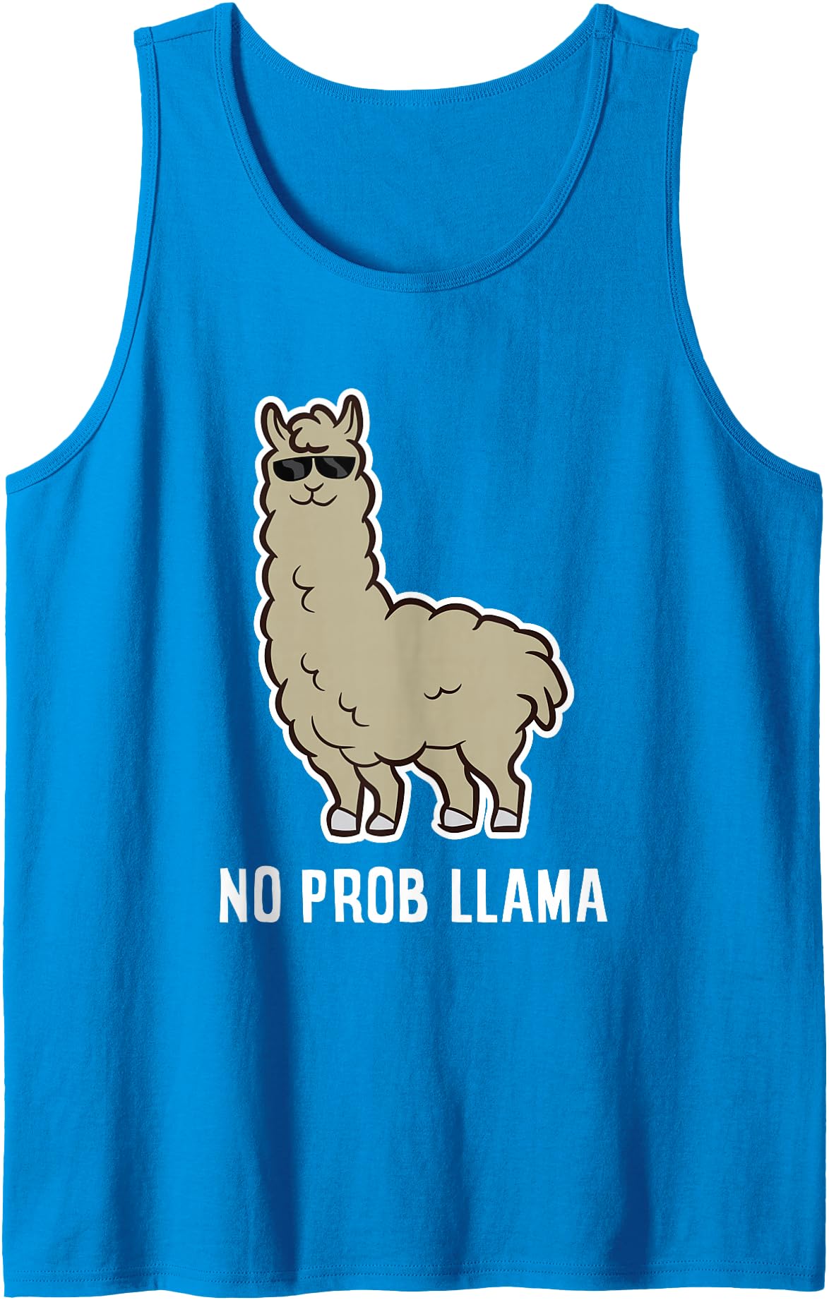 Funny Llamas Gifts Llama Gift No Probllama Llama With Sunglasses Tank Top - Sapphire Blue