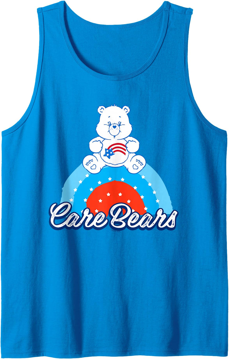 Care Bears 4th of July America Cares Bear Rainbow Tank Top - Sapphire Blue