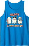 Summerween Halloween Summer Costume Happy Summerween Summer Halloween Ghost Tank Top - Sapphire Blue