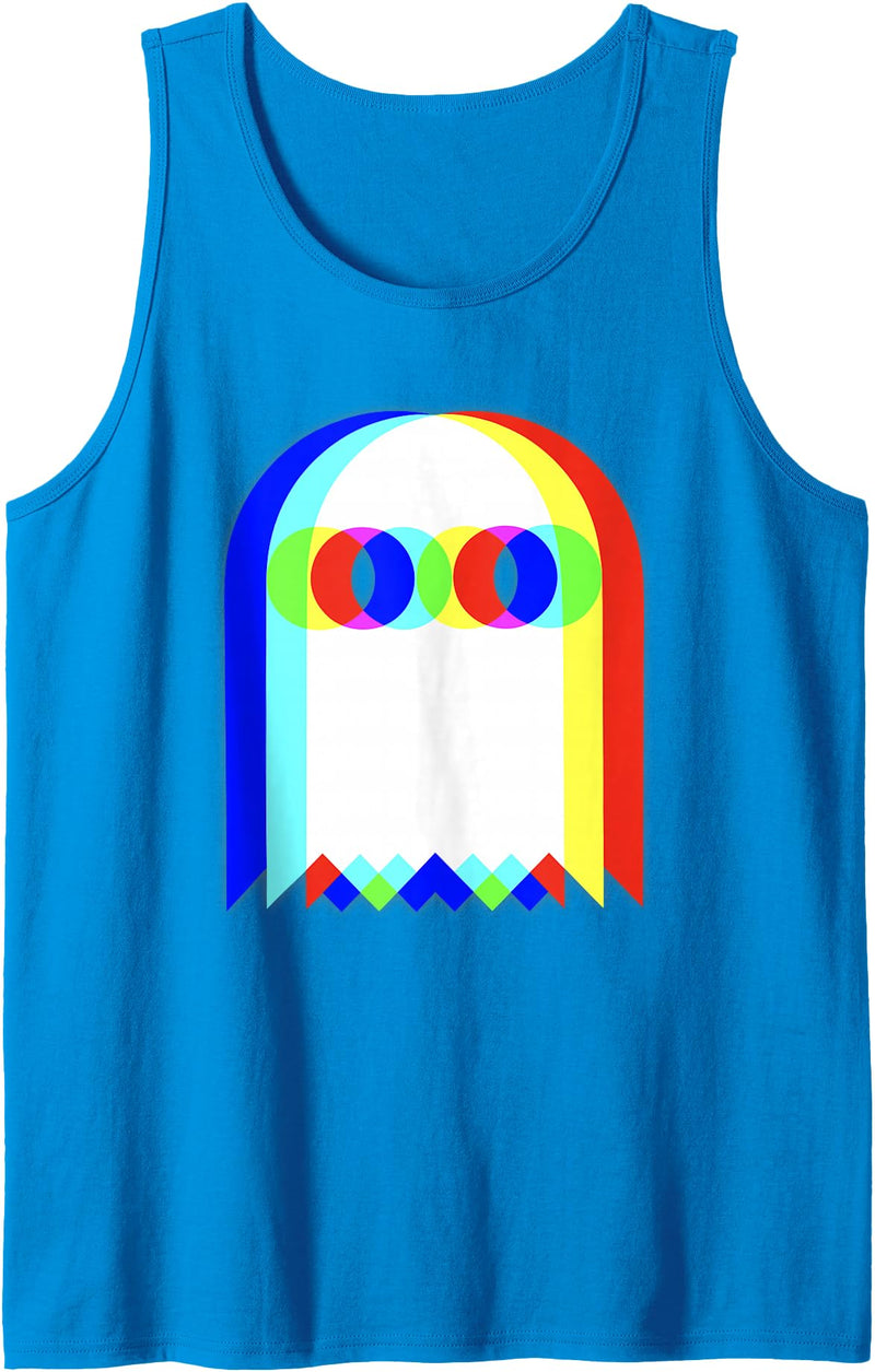 Threadrock Vaporwave Psychedelic Ghost Retro Halloween Techno EDM Tank Top - Sapphire Blue