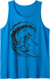Surfer Surfboard Halloween Summer Skeleton Surfing Tank Top - Sapphire Blue