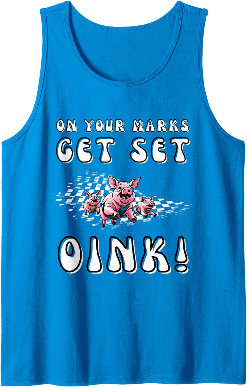 For Pig Racer and Pig Race Lover PIG Race Team Pig Running Team funny Pic Racing Tank Top - Sapphire Blue