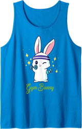 Gym Bunny Unisex Fitness Rabbit Lover Gym Workout Tank Top in Sapphire Blue