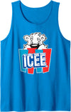 ICEE Bear Peeking Behind Logo Tank Top - Sapphire Blue