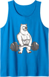 I Love Polar Bears And Fitness Polar Bear Powerlifting Weightlifting Gym And Animal Lovers Tank Top - Sapphire Blue