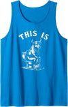 Funny Cow Toilet Tee This is Bullshit, Funny Cow Toilet, Humorous Cow Tank Top - Sapphire Blue