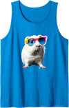 Guinea pig sunglasses Cute guinea pig Chilt with sunglasses Tank Top - Sapphire Blue