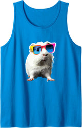 Guinea pig sunglasses Cute guinea pig Chilt with sunglasses Tank Top - Sapphire Blue