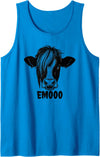 Emoo Emo Fringe Animal Cow Men Women Emooo Funny Emo Cow Tank Top - Sapphire Blue